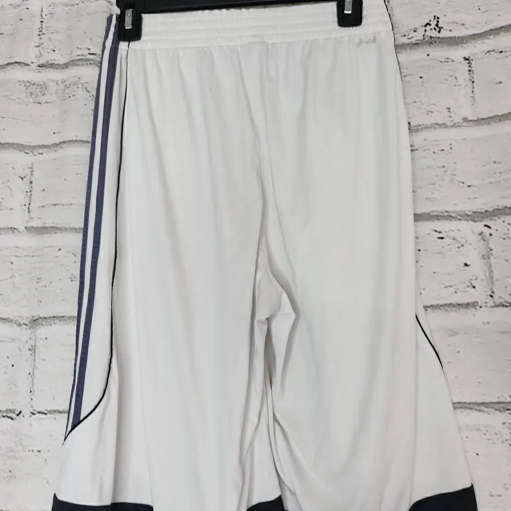 Adidas 3 Striped Sportswear Shorts White Black Gray Size Small 12